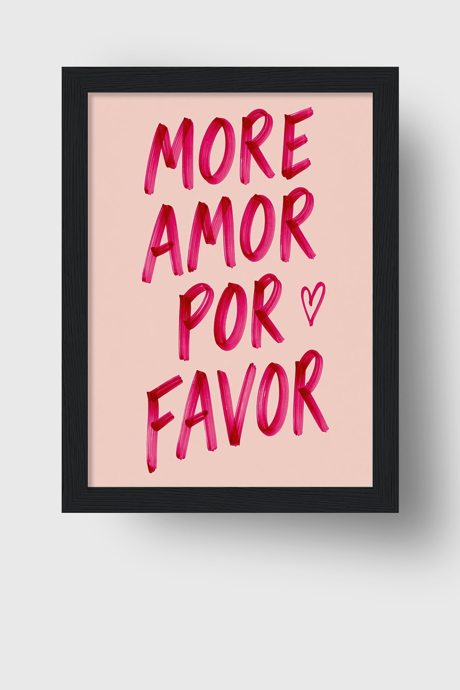 Illustration Poster Schriftzug rot rosa minimalistisch