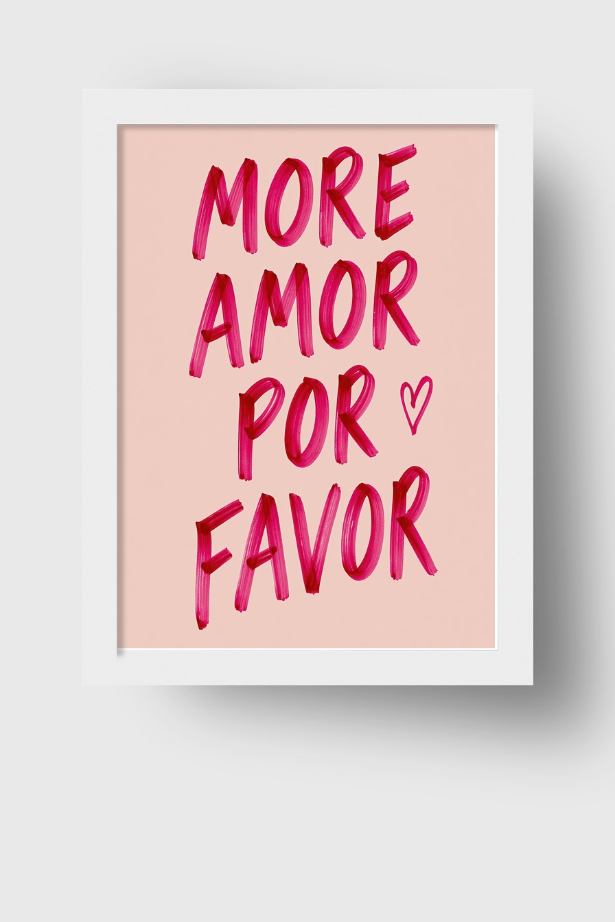 Illustration Poster Schriftzug rot rosa minimalistisch