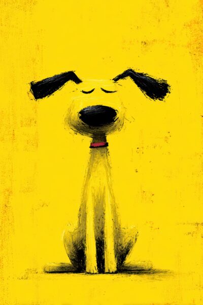 Hund mit Schlappohren Gerahmt