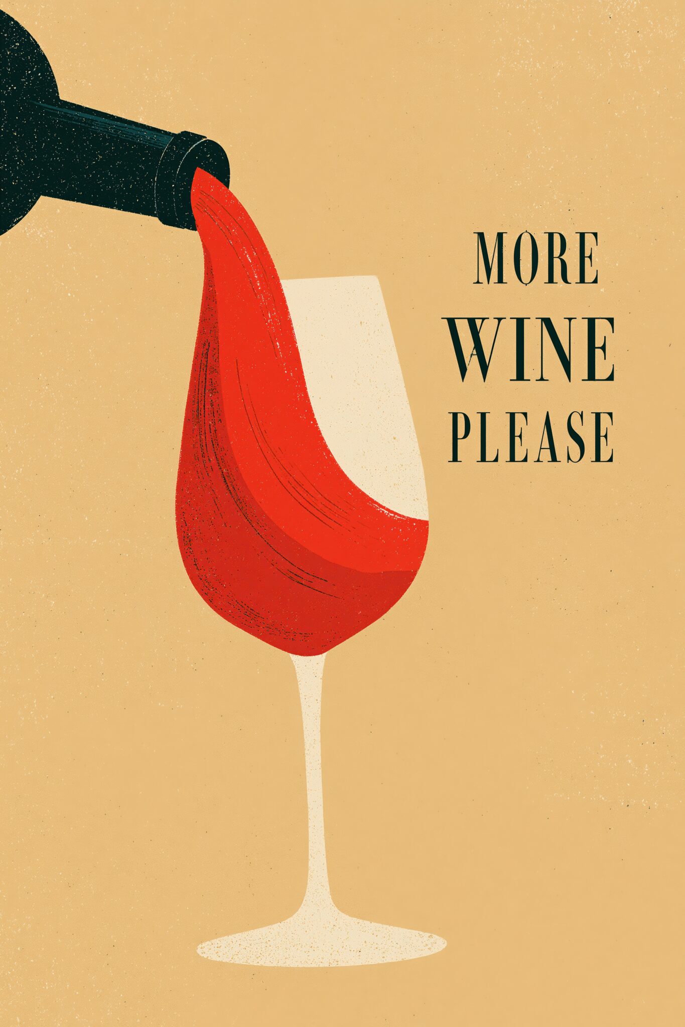 Illustration Poster Wein Glas rot dynamisch