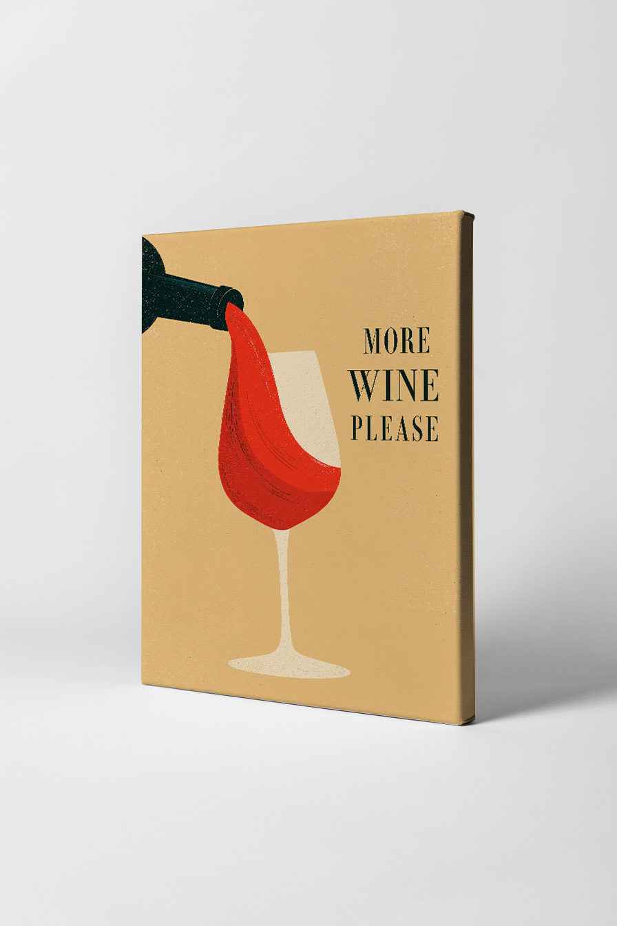 Illustration Poster Wein Glas rot dynamisch