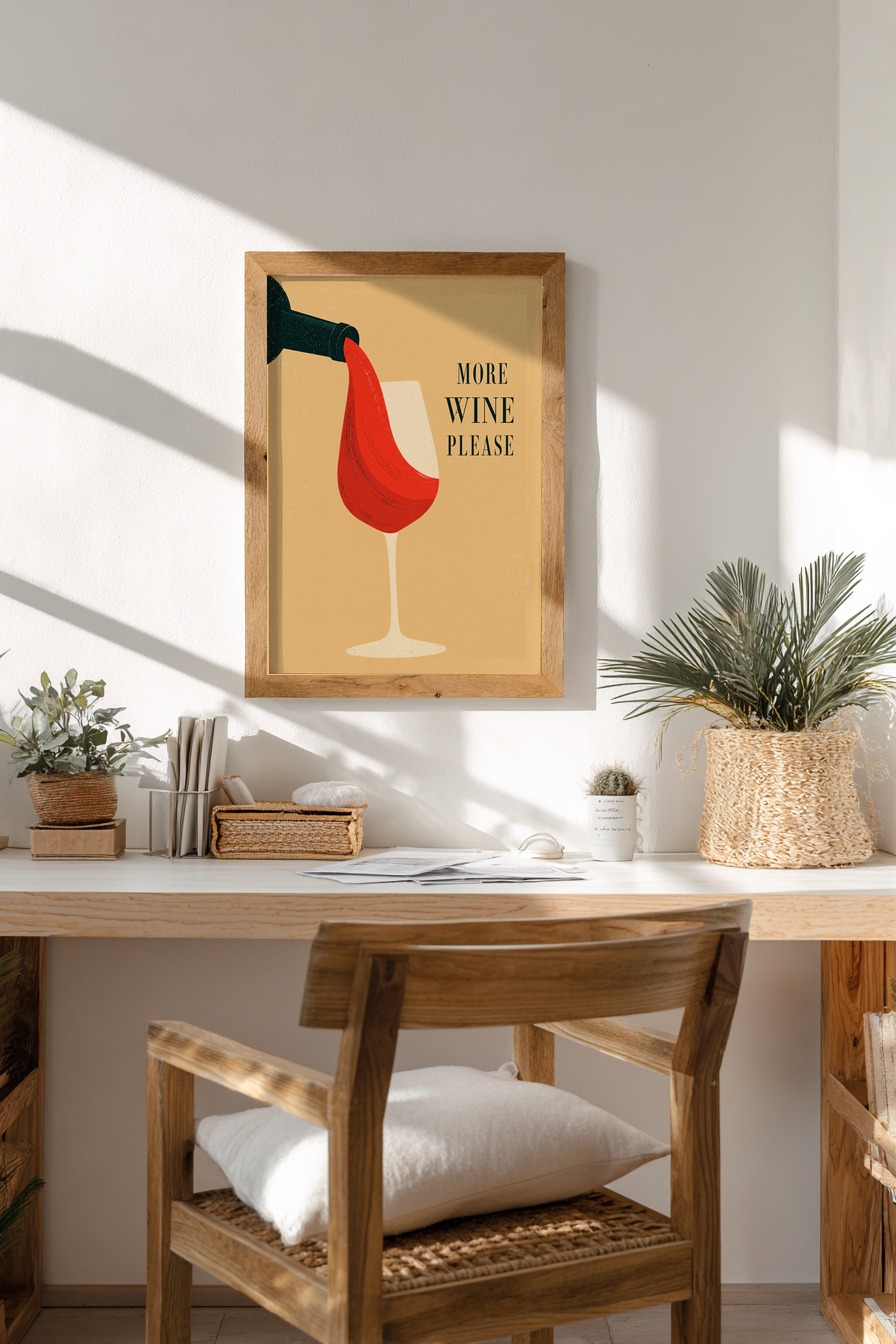 Illustration Poster Wein Glas rot dynamisch