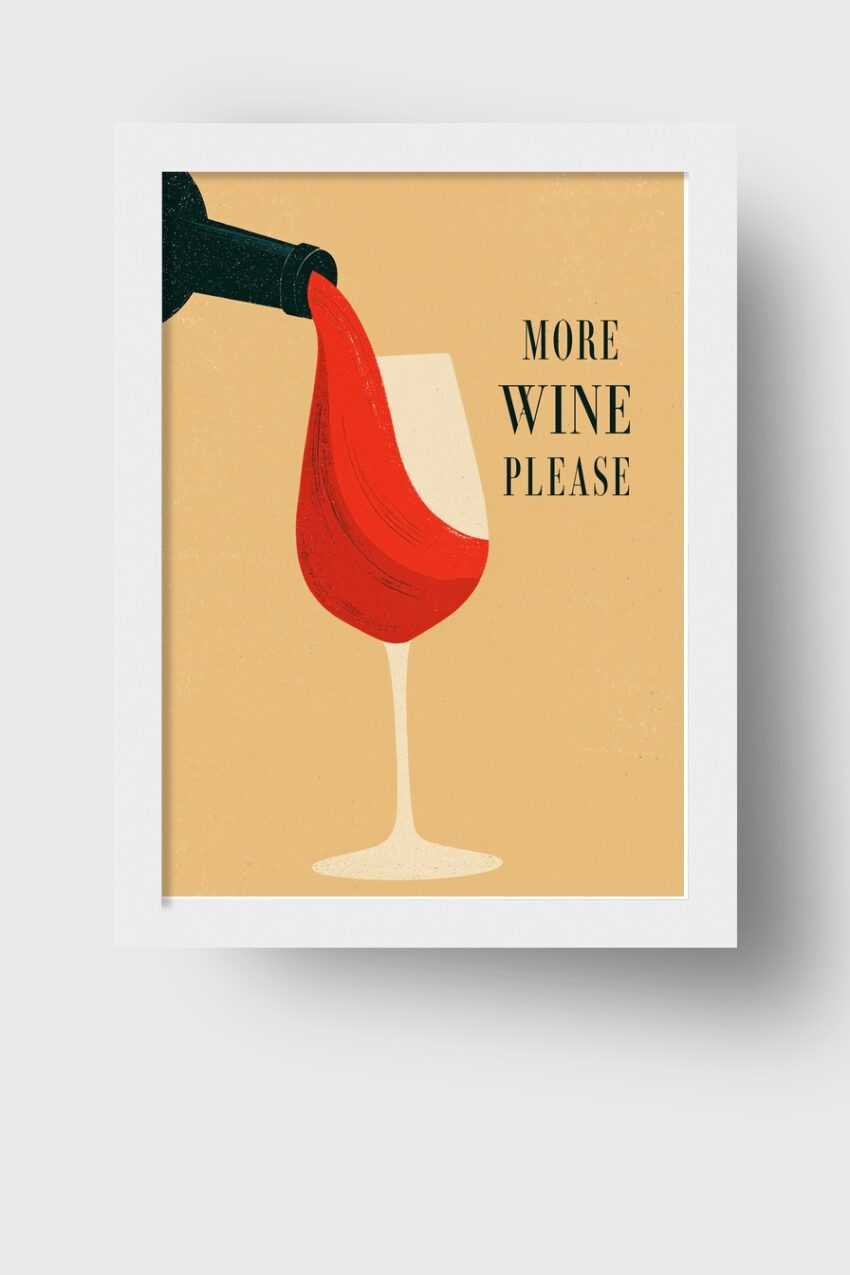 Illustration Poster Wein Glas rot dynamisch
