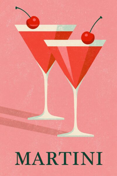 Martini mit Kirsche Poster