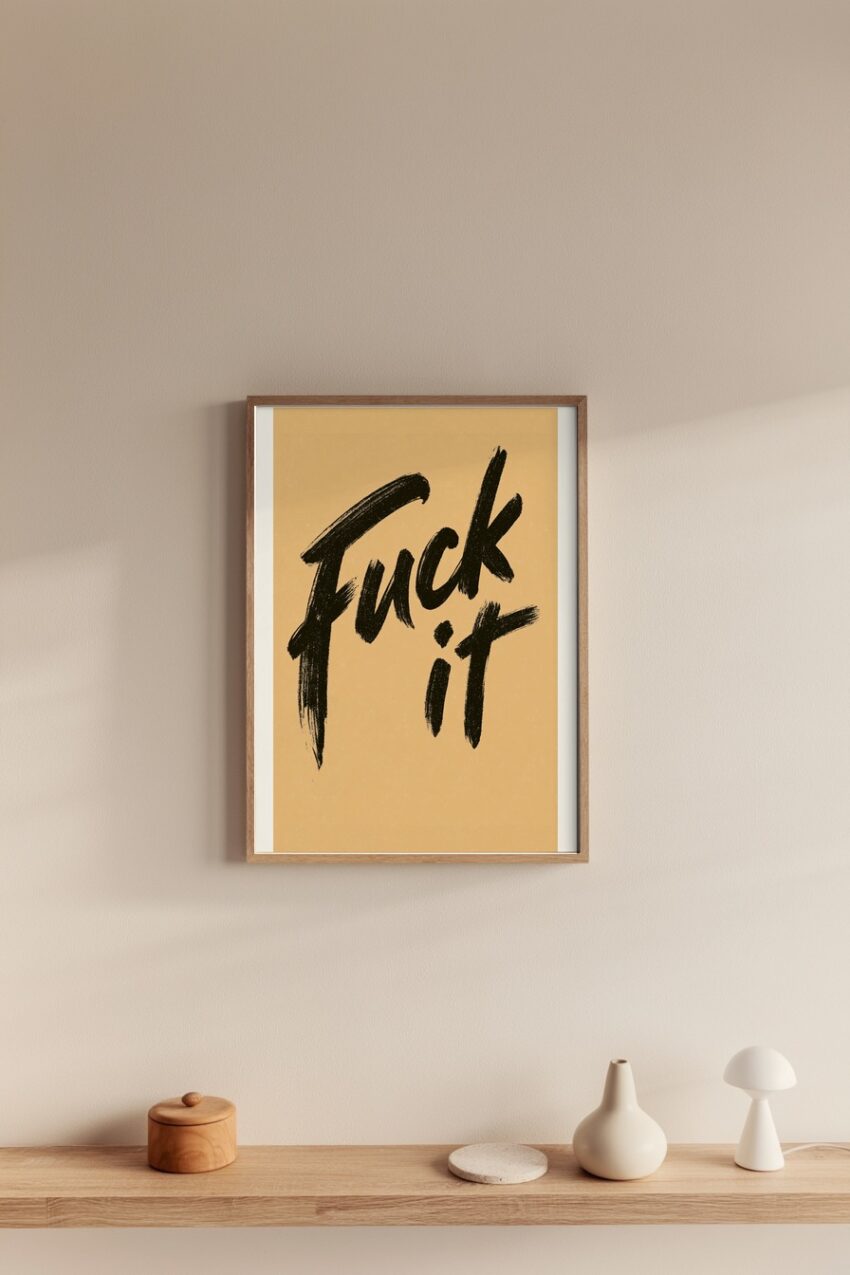 Grafikdesign Poster Schriftzug schwarz beige grob