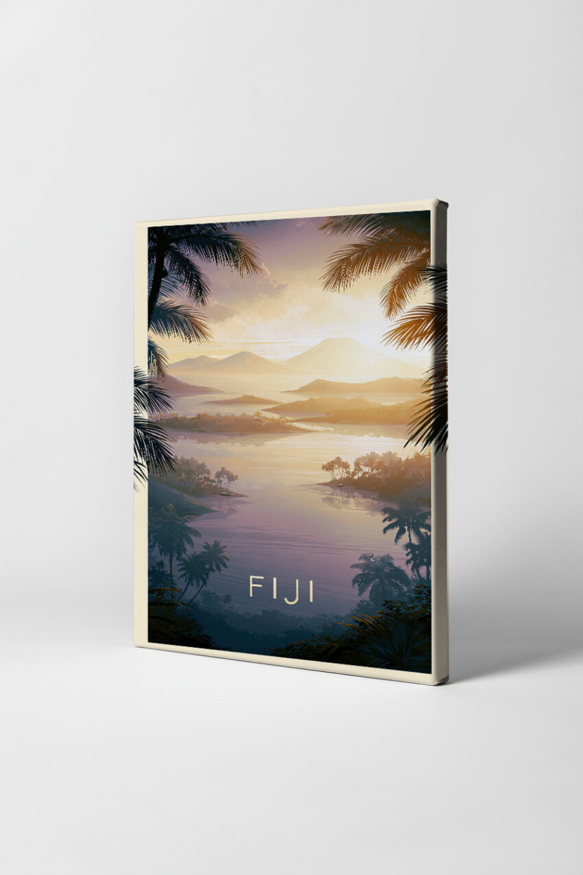 Illustration Poster Inseln Sonnenaufgang warm ruhig