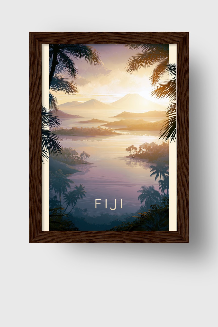 Illustration Poster Inseln Sonnenaufgang warm ruhig