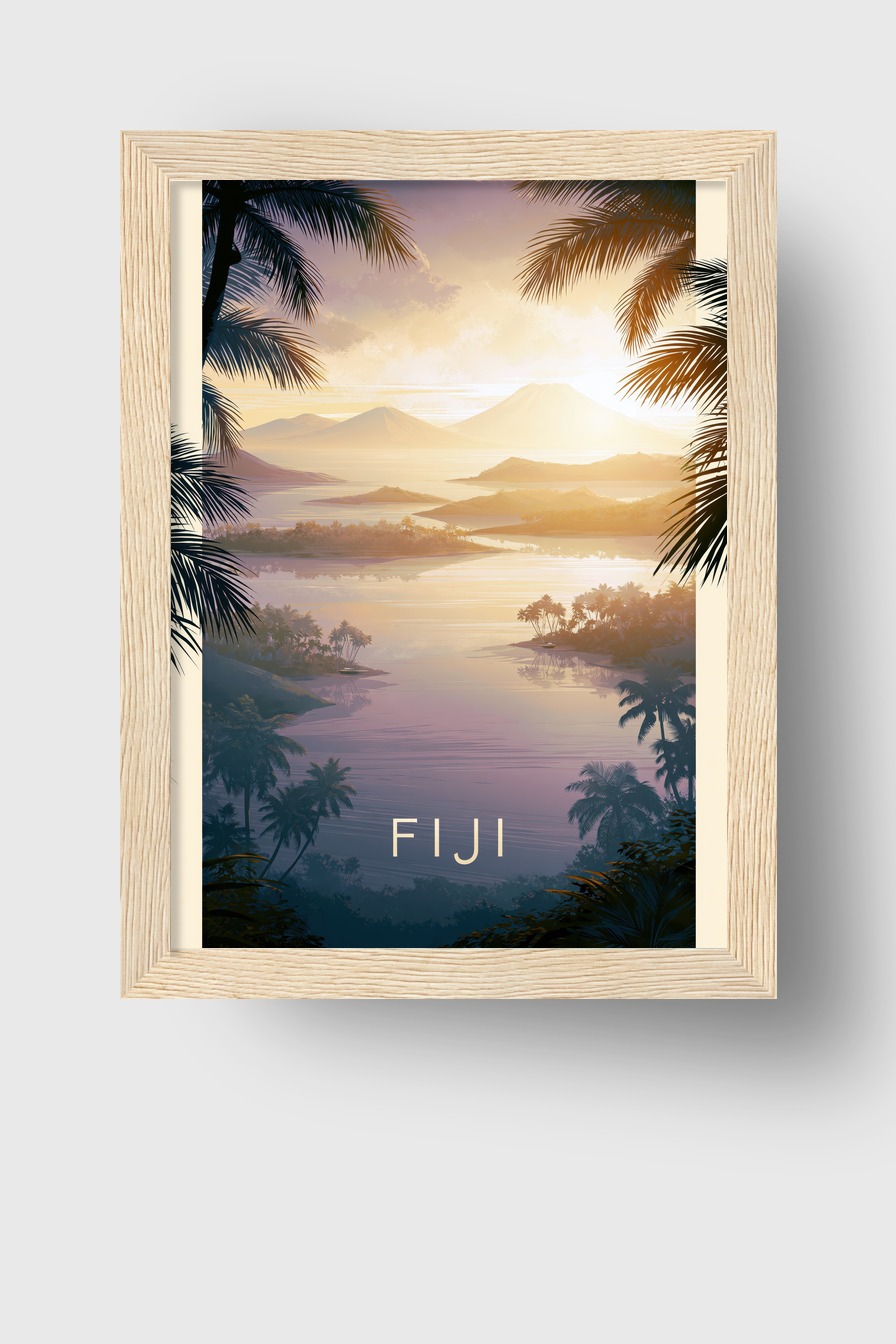 Illustration Poster Inseln Sonnenaufgang warm ruhig
