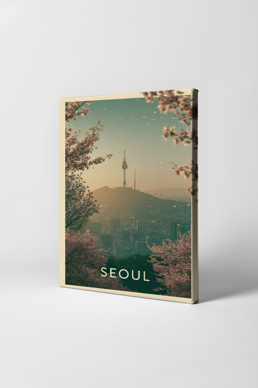 Fotografie Poster Namsan Turm Kirschblüten Frühling Seoul