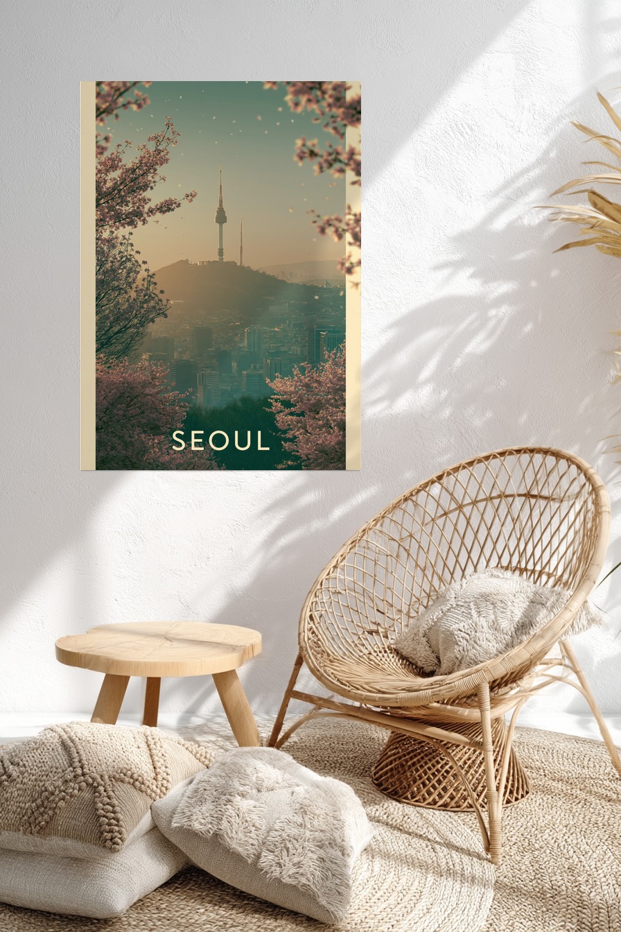 Fotografie Poster Namsan Turm Kirschblüten Frühling Seoul