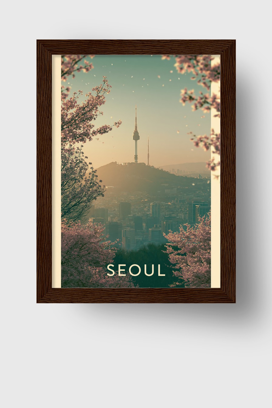 Fotografie Poster Namsan Turm Kirschblüten Frühling Seoul