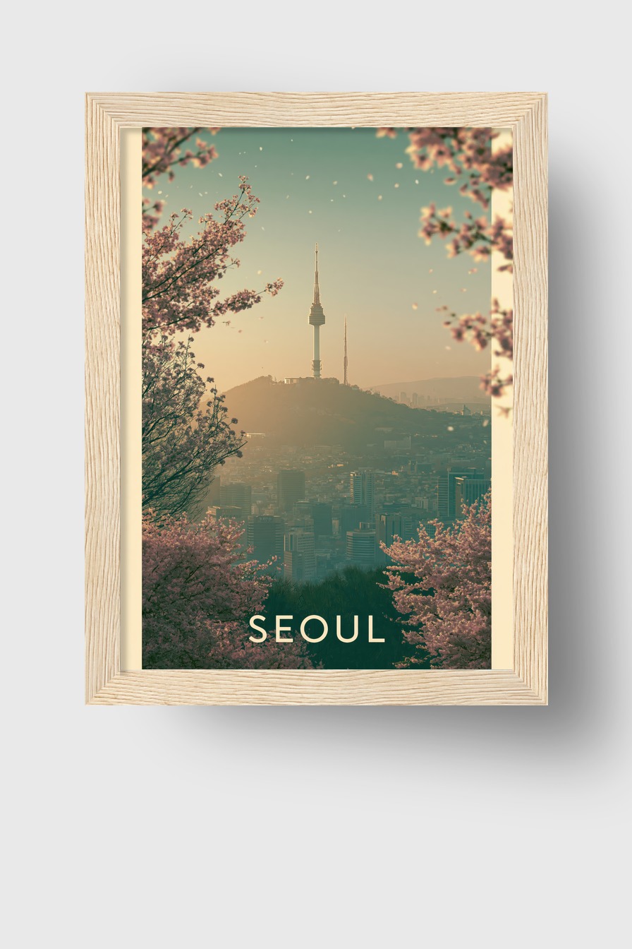 Fotografie Poster Namsan Turm Kirschblüten Frühling Seoul