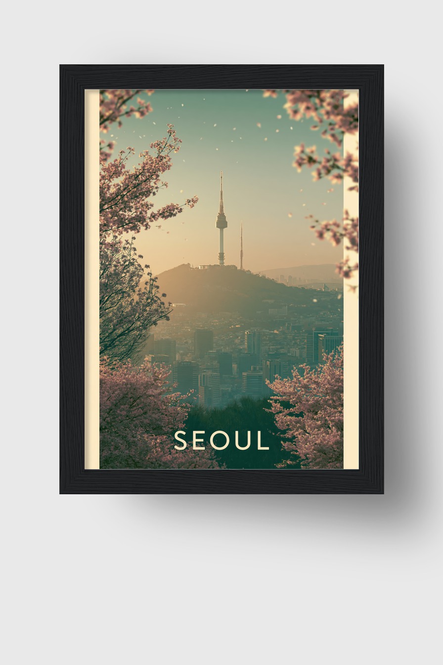 Fotografie Poster Namsan Turm Kirschblüten Frühling Seoul