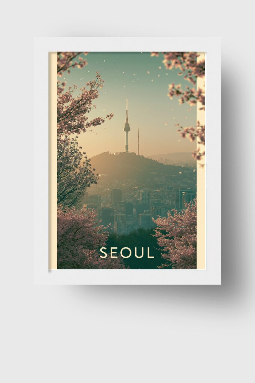 Fotografie Poster Namsan Turm Kirschblüten Frühling Seoul