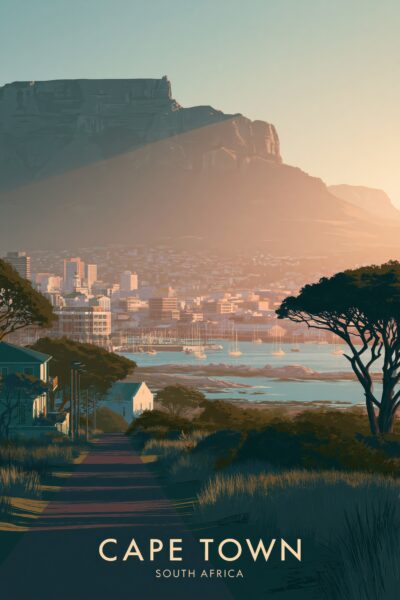 Cape Town bei Sonnenuntergang Poster