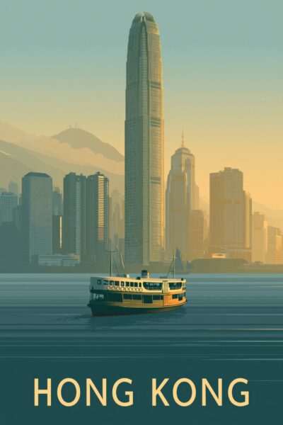 Hong Kong Skyline Gerahmt