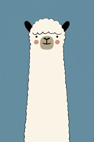 Lama Lang Gestreckt Poster