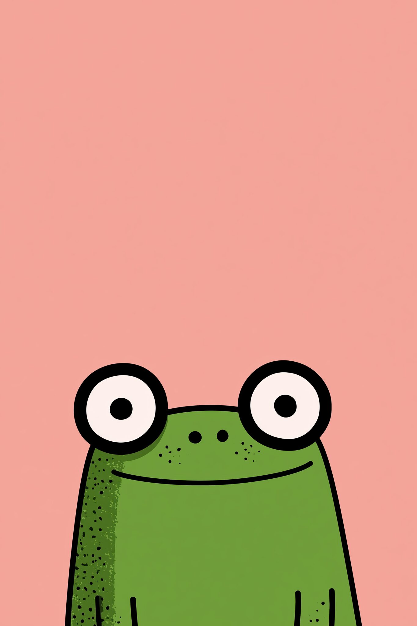 Illustration Poster Frosch große Augen grün rosa