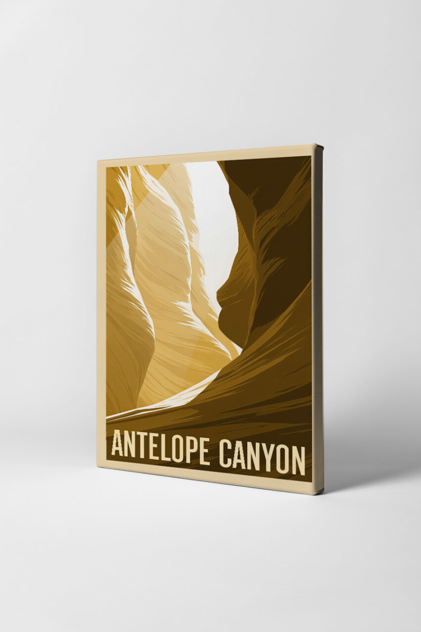 Grafik Poster Canyon Lichtspalt sandfarben braun
