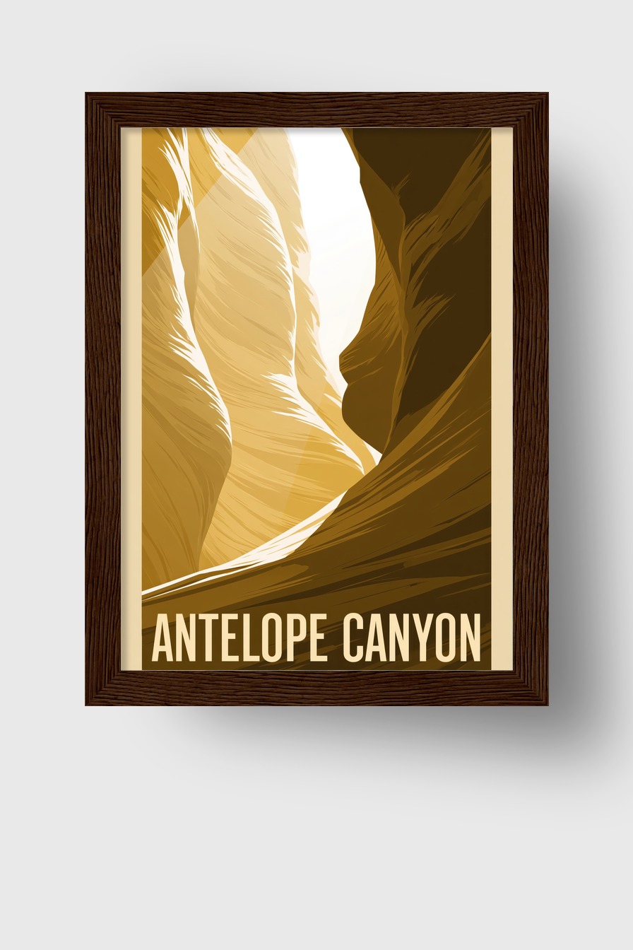 Grafik Poster Canyon Lichtspalt sandfarben braun