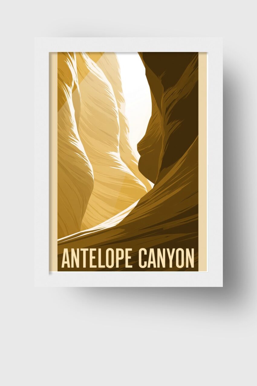 Grafik Poster Canyon Lichtspalt sandfarben braun
