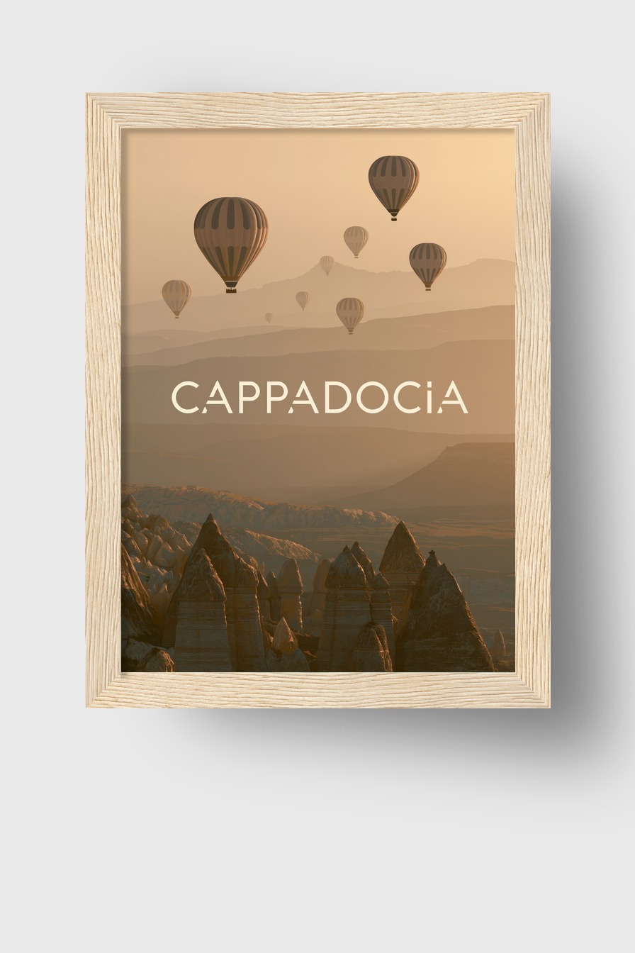 Fotografie Poster Heißluftballon Morgenlicht beige