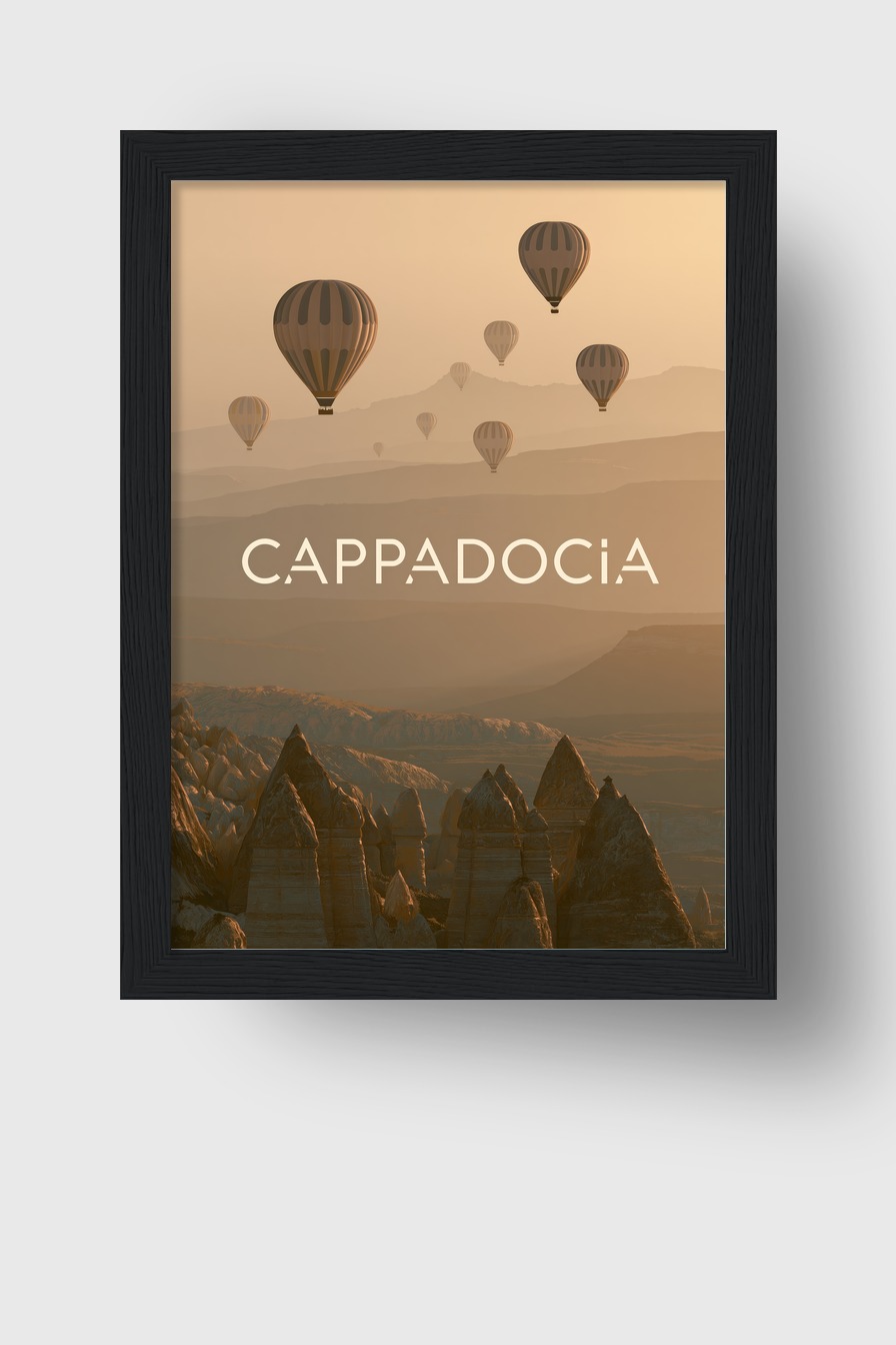Fotografie Poster Heißluftballon Morgenlicht beige