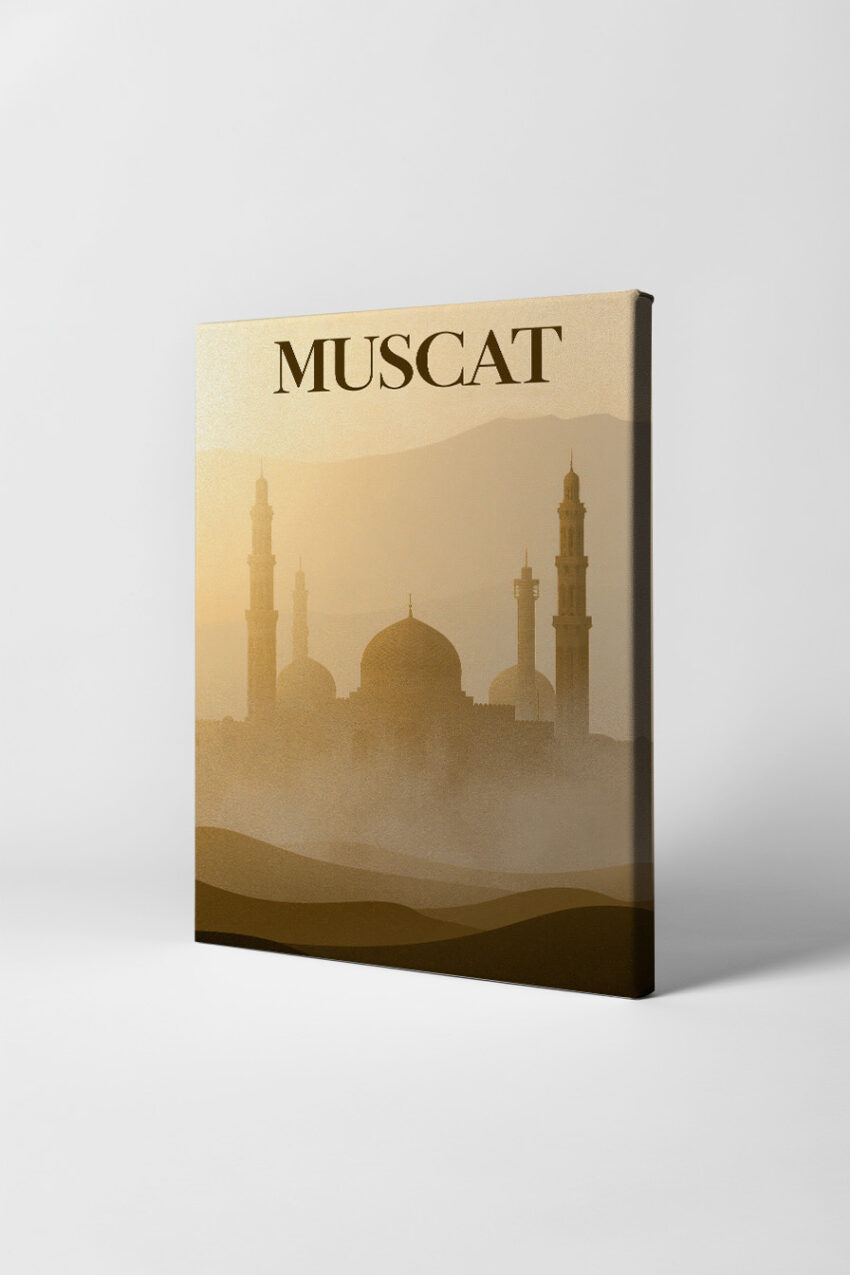 Fotografie Poster Moschee Silhouette Nebel Wüste