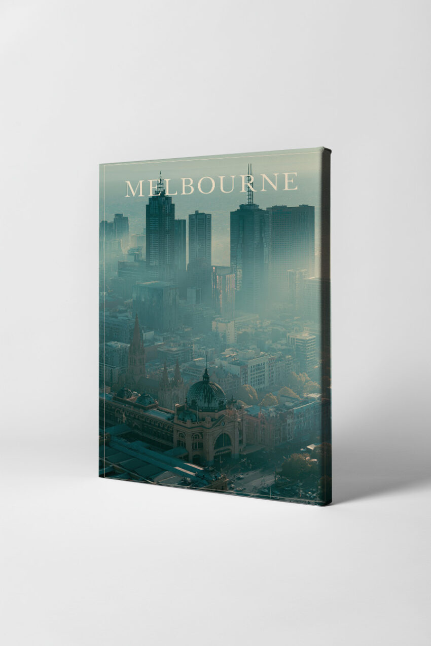 Fotografie Poster Melbourne Skyline urban dunstig