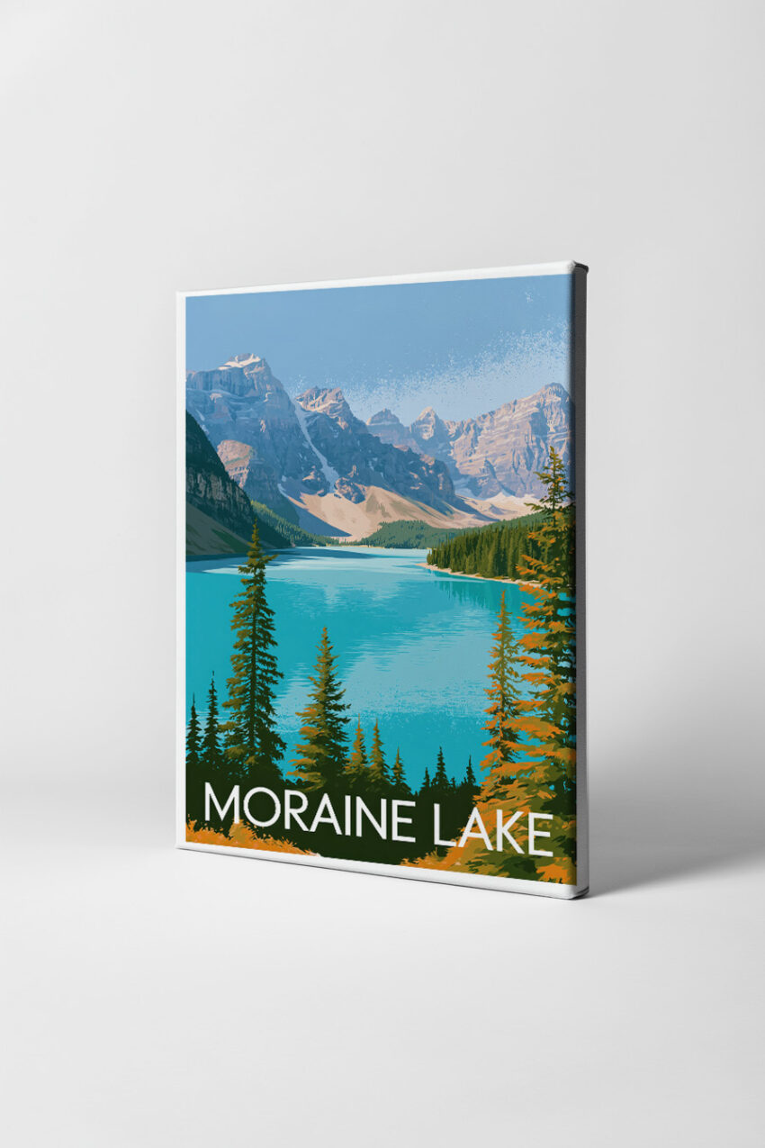 Grafik Poster Bergsee türkis klar kantig Natur