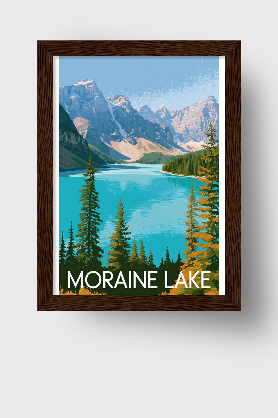 Grafik Poster Bergsee türkis klar kantig Natur