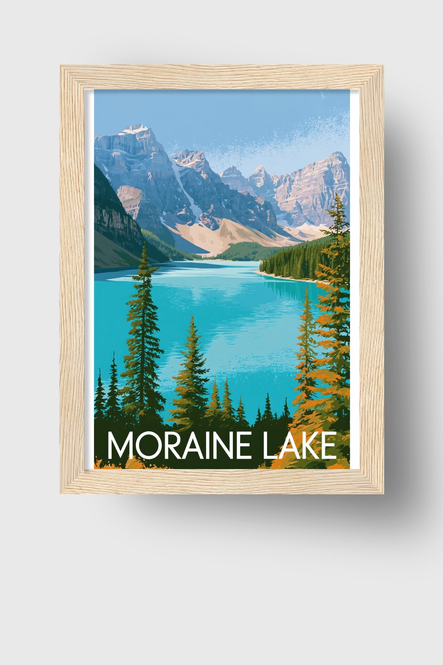 Grafik Poster Bergsee türkis klar kantig Natur