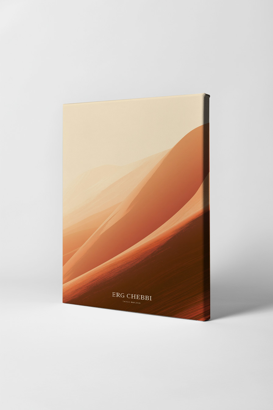 Minimalistisch Poster Sanddüne warmes Licht Sahara