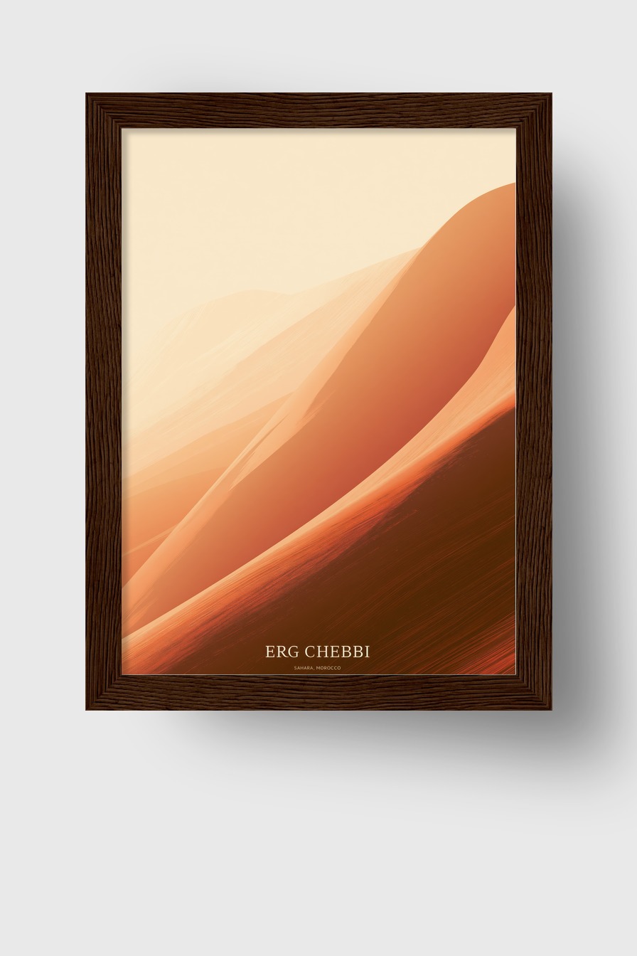 Minimalistisch Poster Sanddüne warmes Licht Sahara