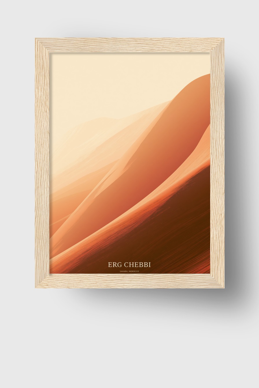 Minimalistisch Poster Sanddüne warmes Licht Sahara
