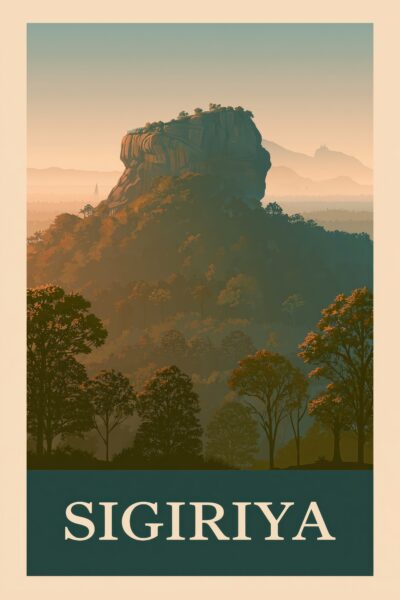 Felsen Sigiriya Gerahmt