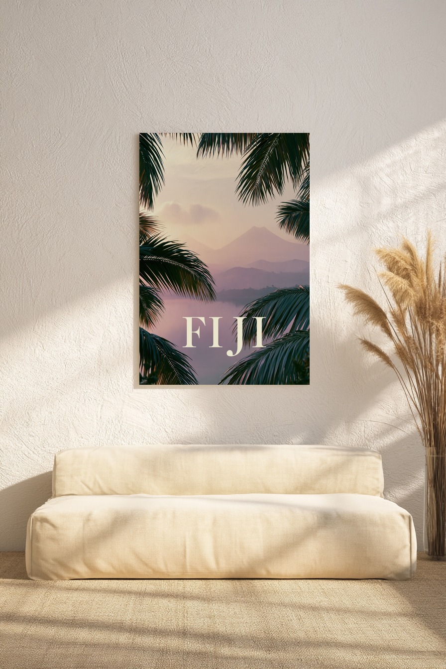 Fotografie Poster Palmen Lagune pastellfarben tropisch