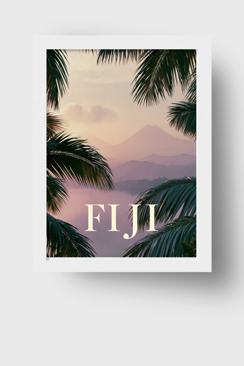 Fotografie Poster Palmen Lagune pastellfarben tropisch