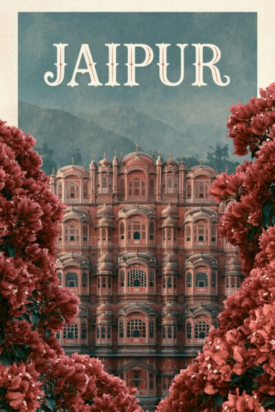 Jaipur Palast Blumen Leinwandbild