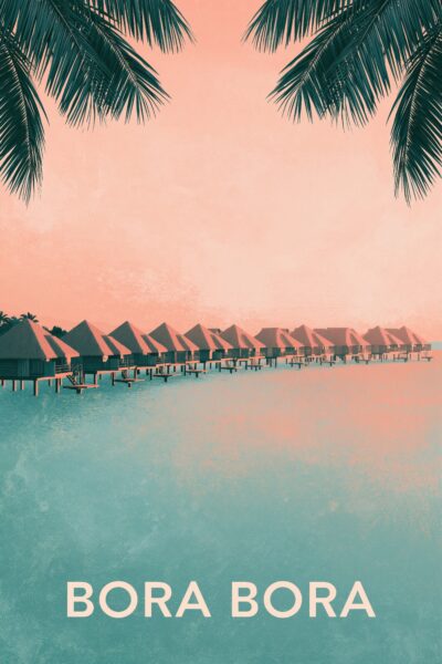Bungalows Wasser Poster