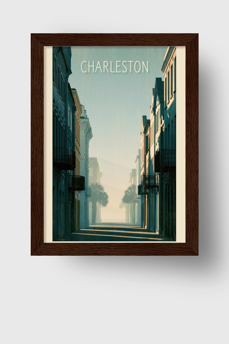 Fotografie Poster Straße Charleston Sonnenlicht Schatten