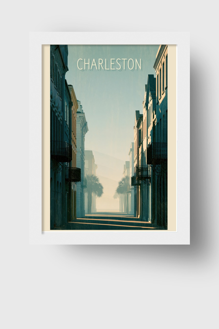 Fotografie Poster Straße Charleston Sonnenlicht Schatten