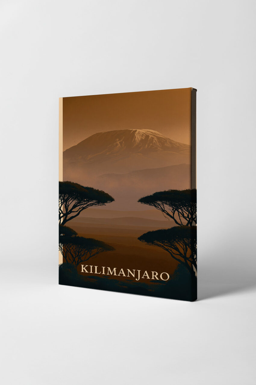 Digitale Kunst Poster Kilimanjaro Berg Braun Beige