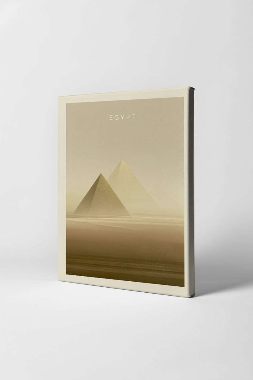 Grafik Poster Pyramide Nebel beige minimalistisch