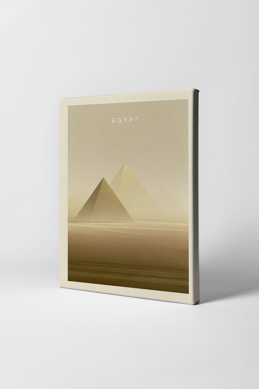 Grafik Poster Pyramide Nebel beige minimalistisch