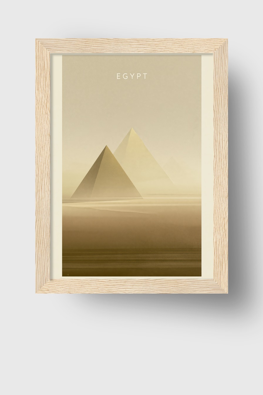 Grafik Poster Pyramide Nebel beige minimalistisch