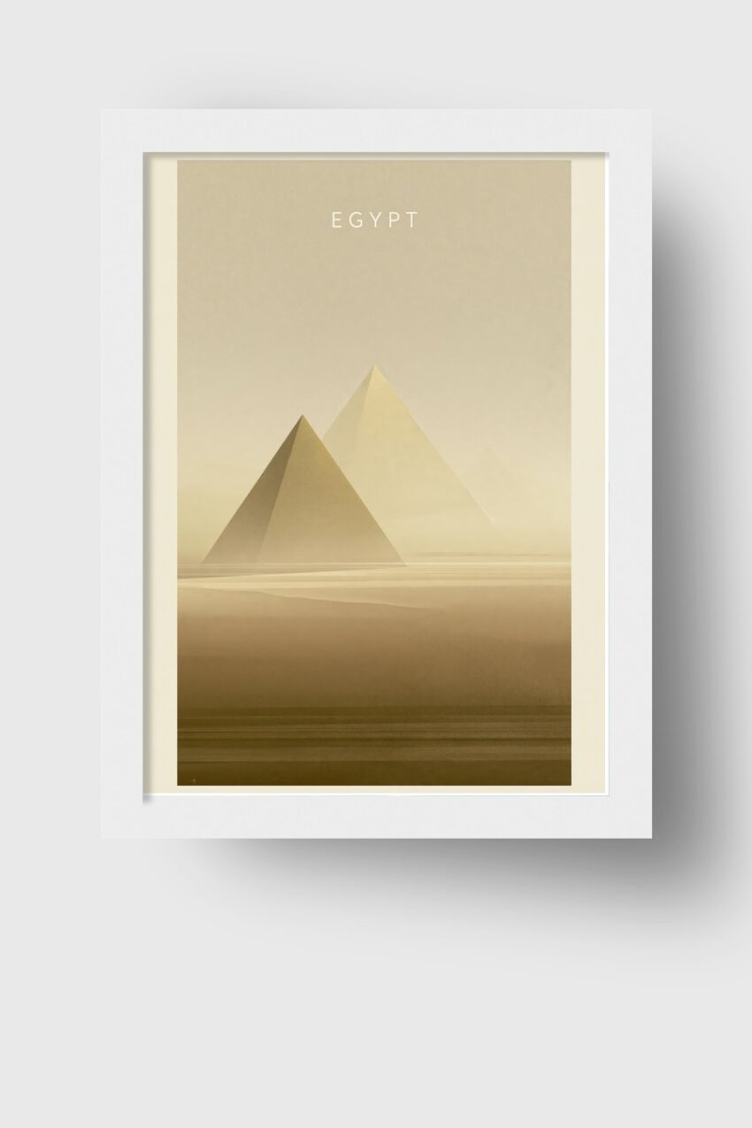 Grafik Poster Pyramide Nebel beige minimalistisch