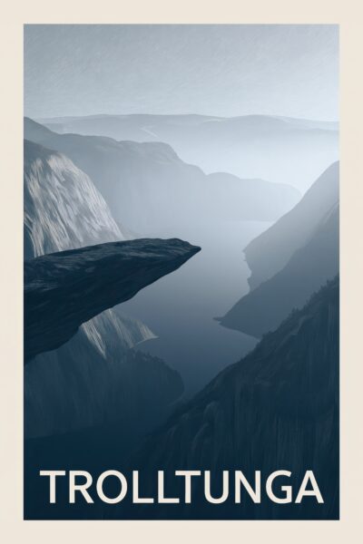 Trolltunga Felsvorsprung Gerahmt