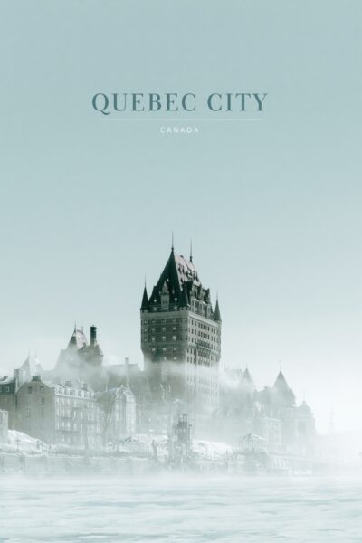 Quebec Schloss Nebel Poster