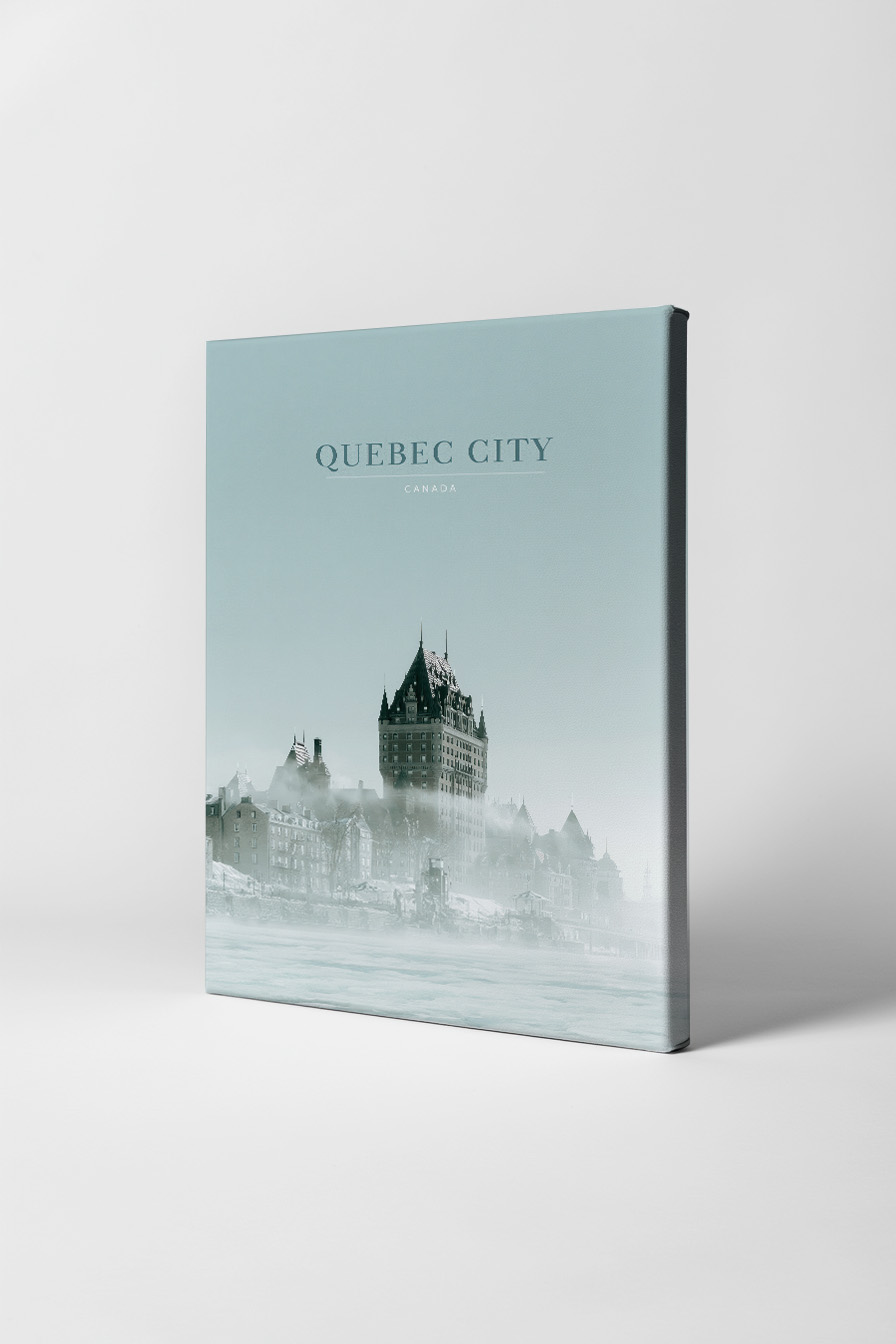 Fotografie Poster Quebec Stadt Schloss Nebel Kühl